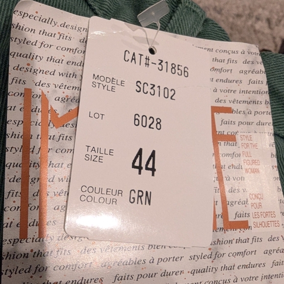 Vintage 80s IMAGE Curvy Tapered High Waist Green Jeans Sz 44,  approx18-20W - Picture 7 of 7